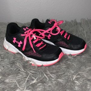 Under Armour tennis shoes (pink, black, white)